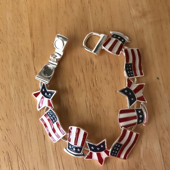 Patriotic Bracelet American Flag Uncle Sam New - Picture 7 of 11